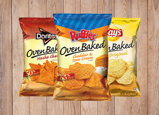 Variety of baked chips